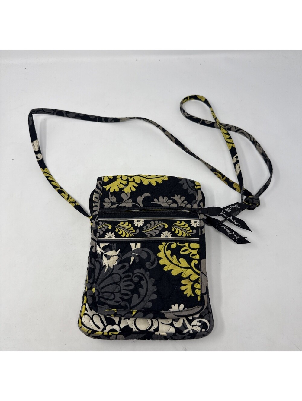 Vera Bradley BAROQUE Mini Hipster Crossbody Handbag Cotton Quilted Black